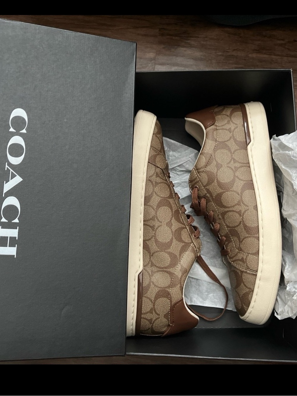 Coach Men's Brown Signature Low-Top Sneakers